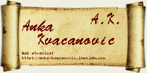 Anka Kvačanović vizit kartica
